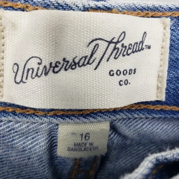 Universal Thread Studded Mid Rise 90s Baggy Jeans 16 Womens Light Wash Blue NEW - Picture 7 of 12